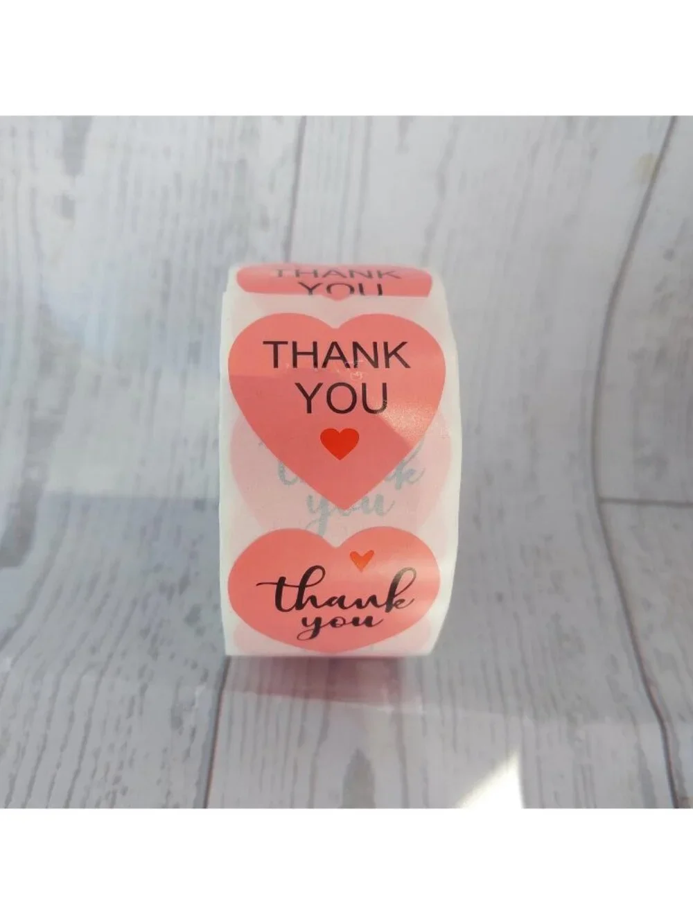 500 Thank You Heart Stickers size 1 inch